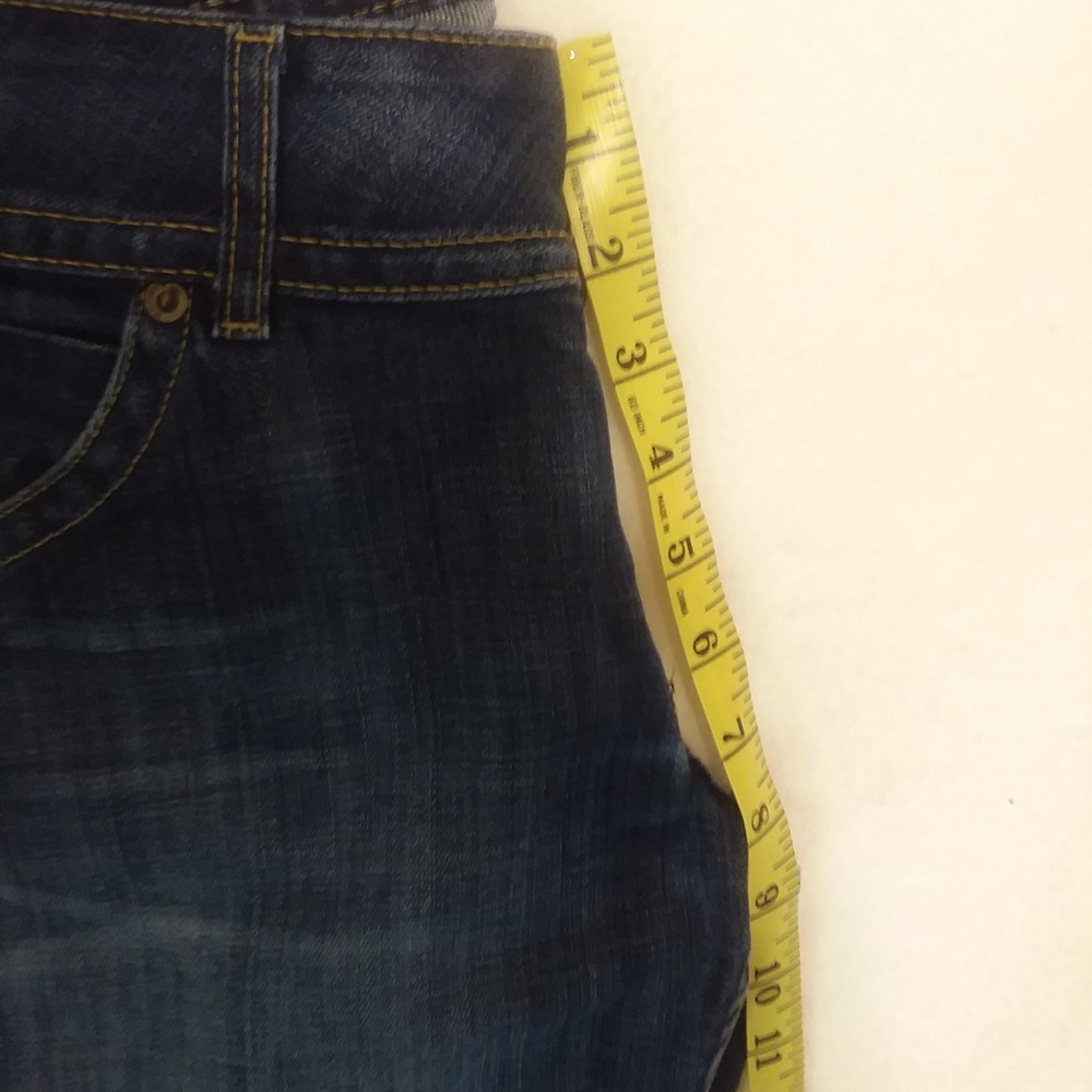 Hudson Jeans Low Rise Bootcut Triangle Flap Pocket Dark Blue Wash Size31 USA Y2K - Picture 13 of 15
